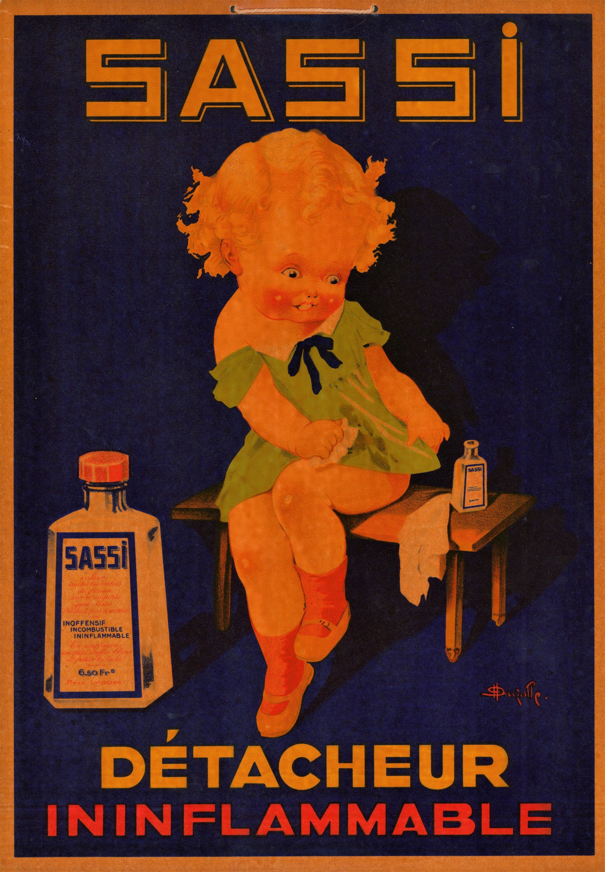 Sassi Rubbing Alcohol (1920) - Authentic Vintage Window Card
