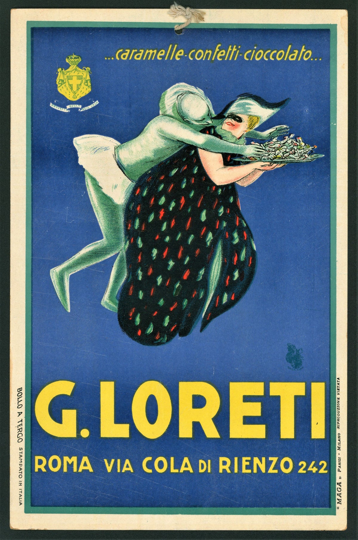 G. Loreti Caramels - Authentic Vintage Window Card