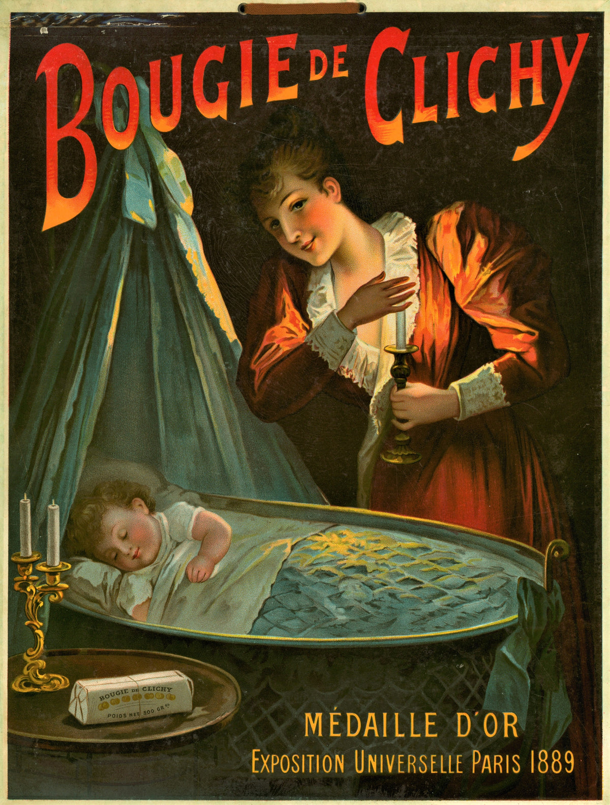 Bougie de Clichy - Authentic Vintage Window Card