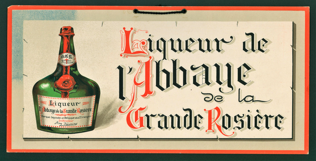 Liqeur de L&#39;Abbaye - WINDOW  CARD - Authentic Vintage Window Card