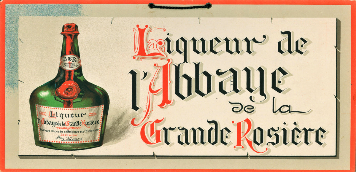 Liqeur de L&#39;Abbaye - WINDOW  CARD - Authentic Vintage Window Card