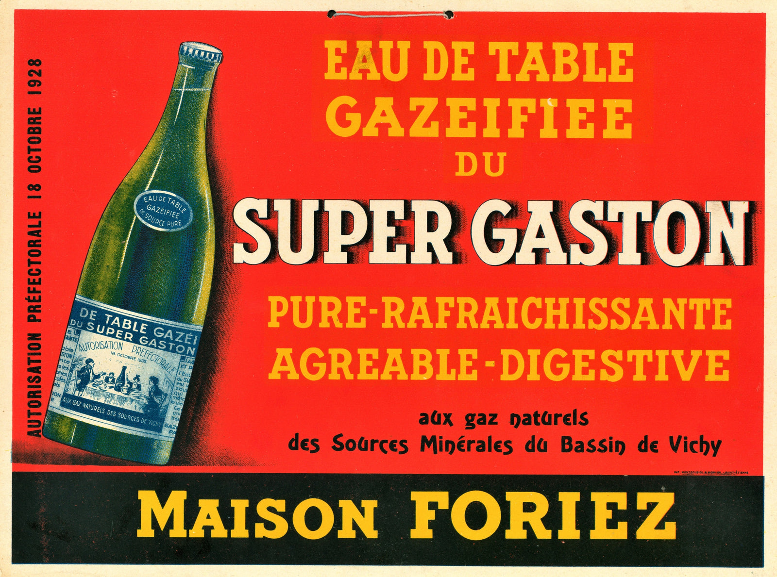 Super Gaston - Authentic Vintage Window Card