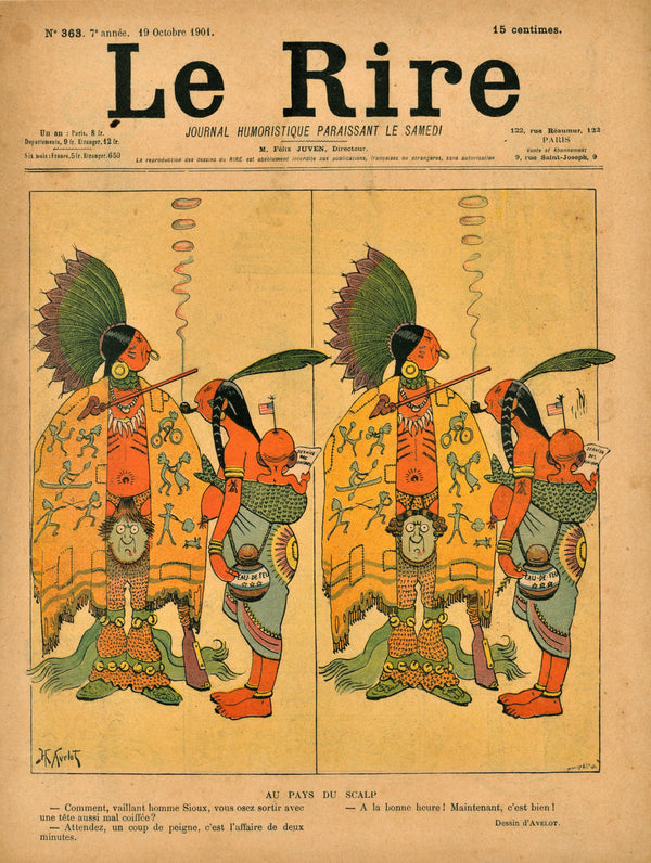 Au Pays Du Scalp- French Satirical Comic - Authentic Vintage Cover Art
