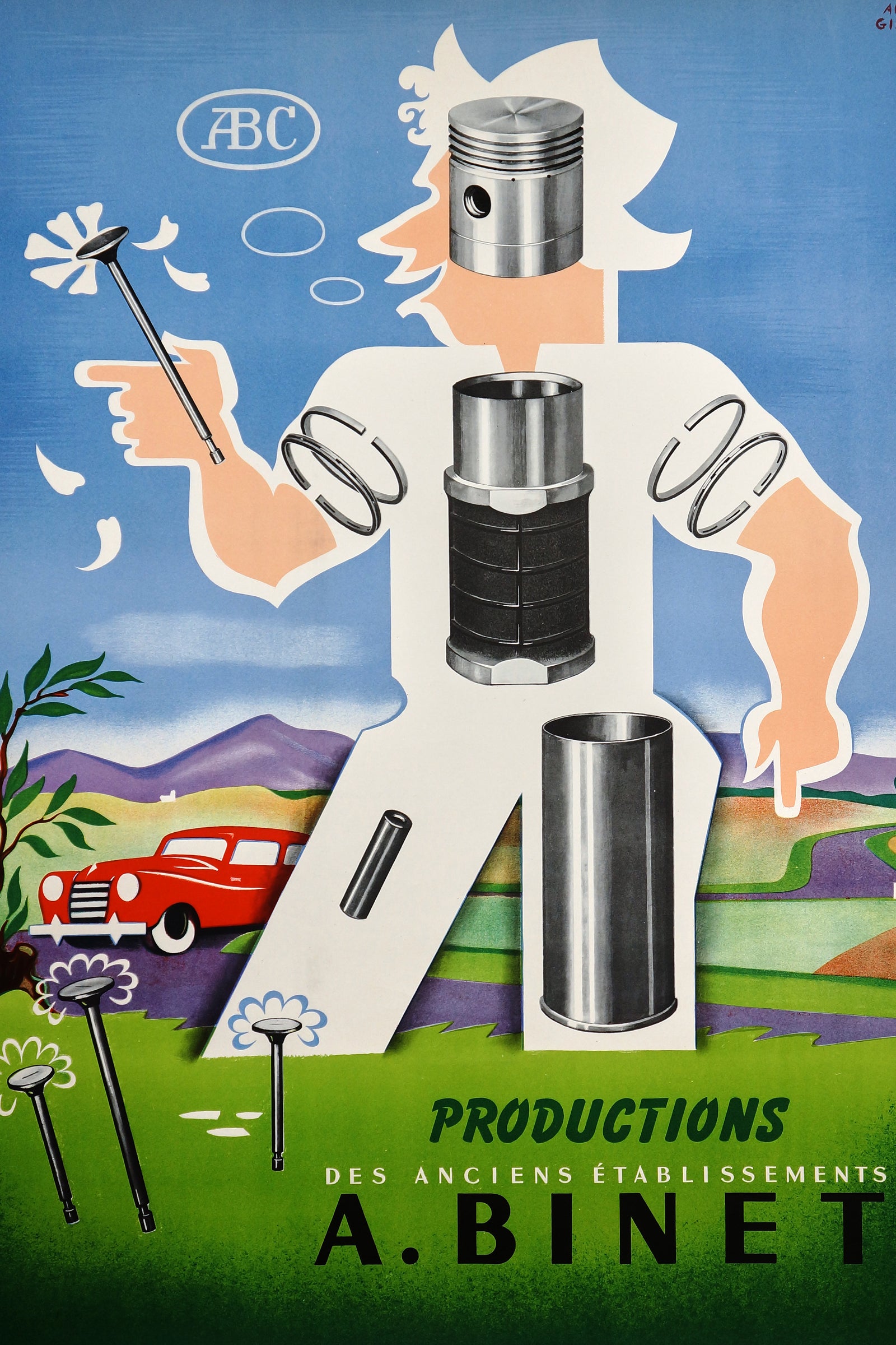 A. Binet Auto Parts - Authentic Vintage Poster