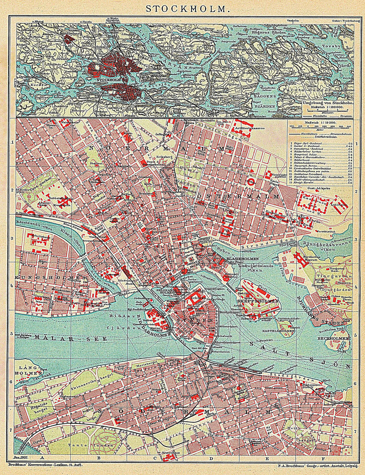 Stockholm, Sweden- Antique Map - Authentic Vintage Poster