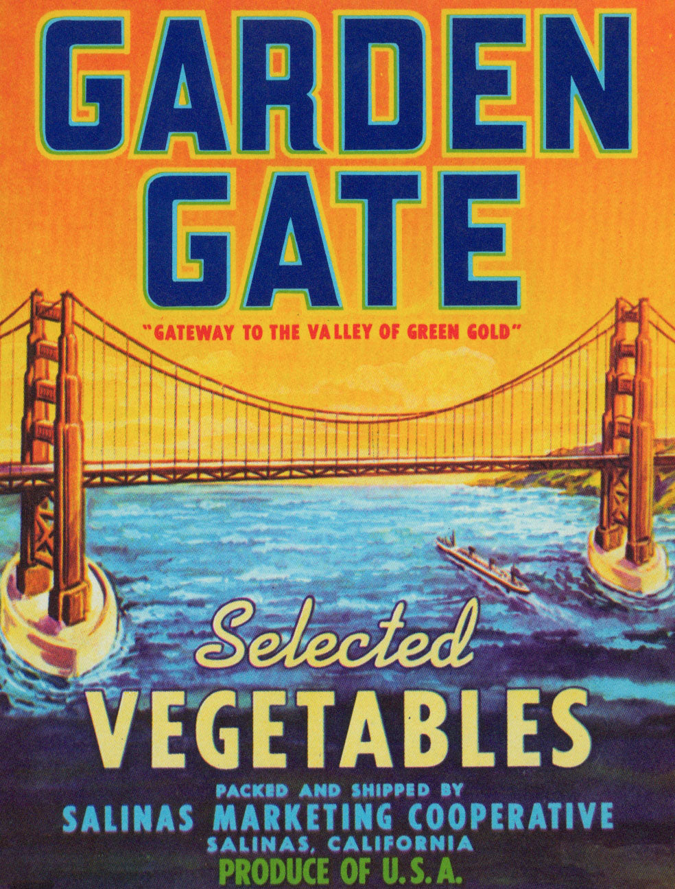 Garden Gate- Crate Label - Authentic Vintage Antique Print