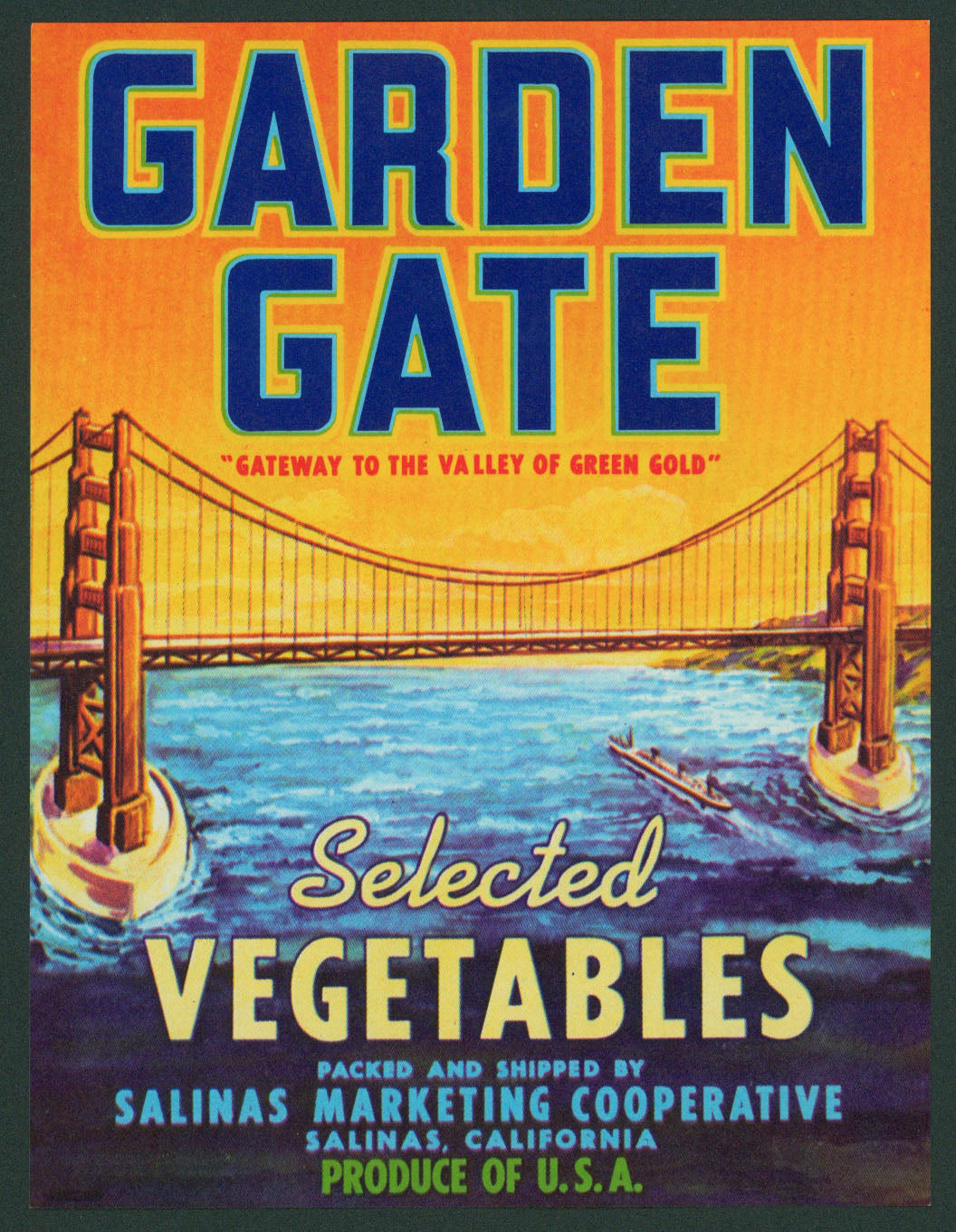 Garden Gate- Crate Label - Authentic Vintage Antique Print