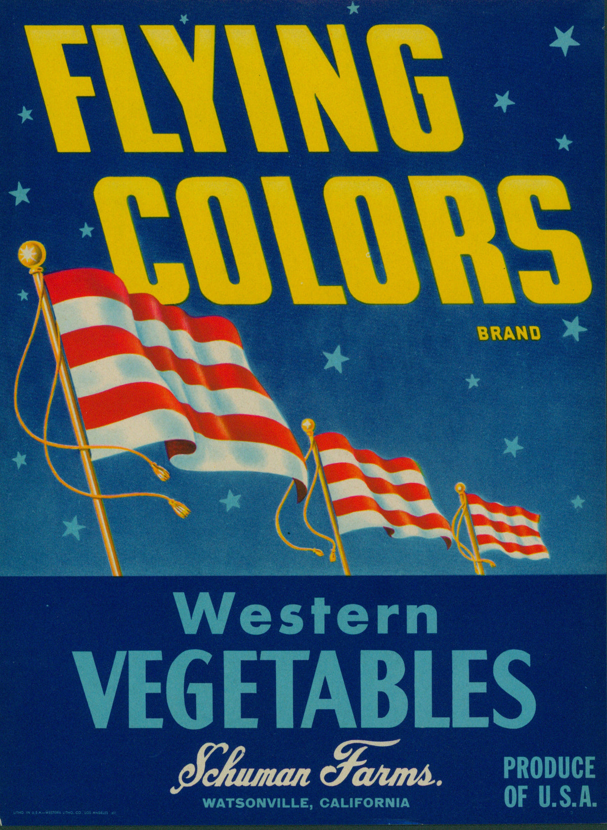 Flying Colors- Crate Label - Authentic Vintage Antique Print