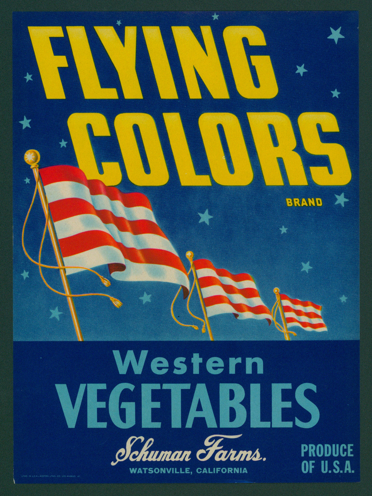 Flying Colors- Crate Label - Authentic Vintage Antique Print