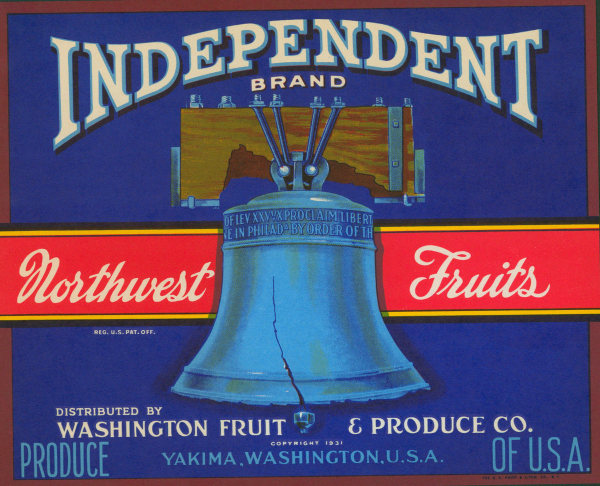 Independent Northwest Fruits- Crate Label - Authentic Vintage Antique Print