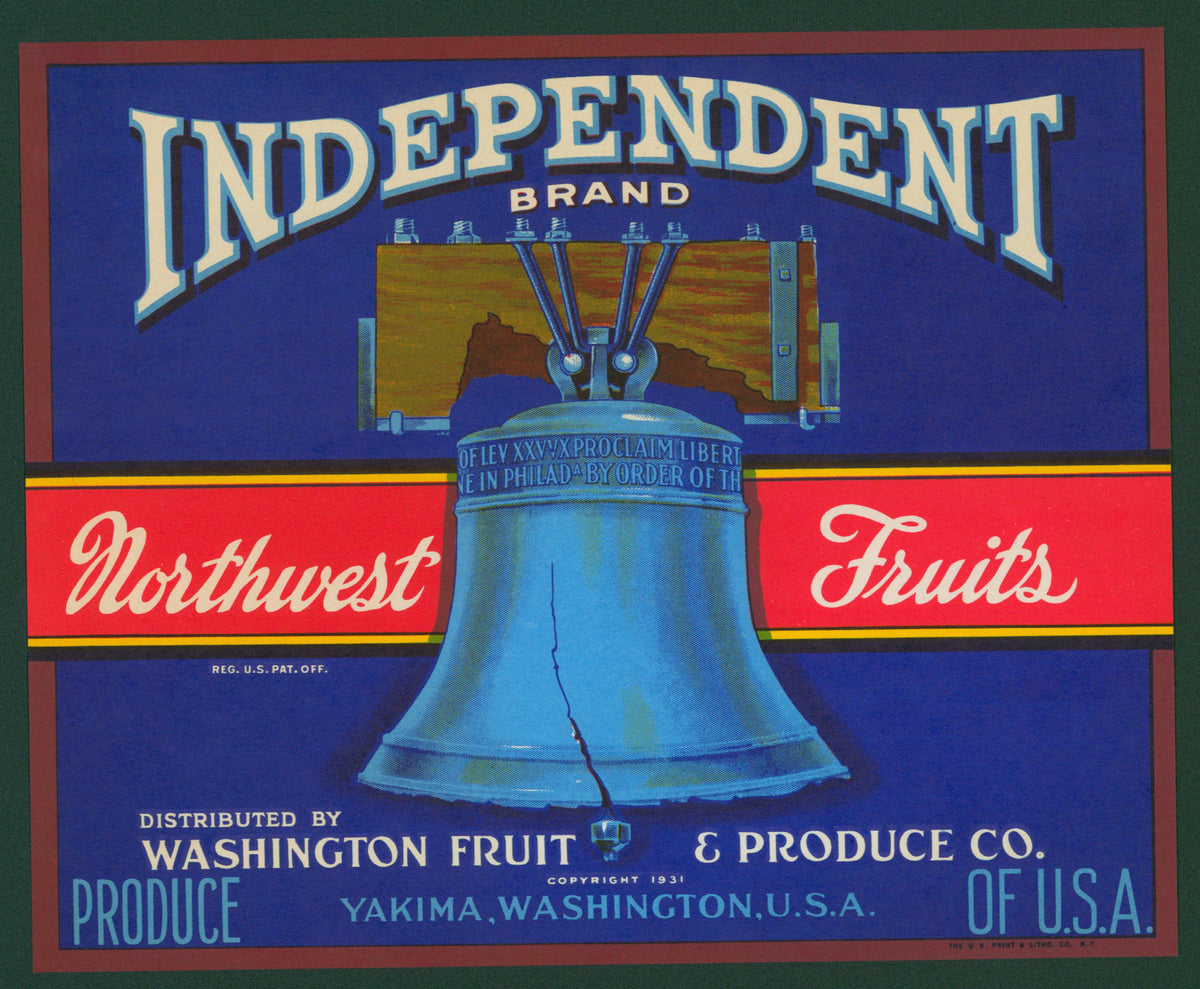 Independent Northwest Fruits- Crate Label - Authentic Vintage Antique Print