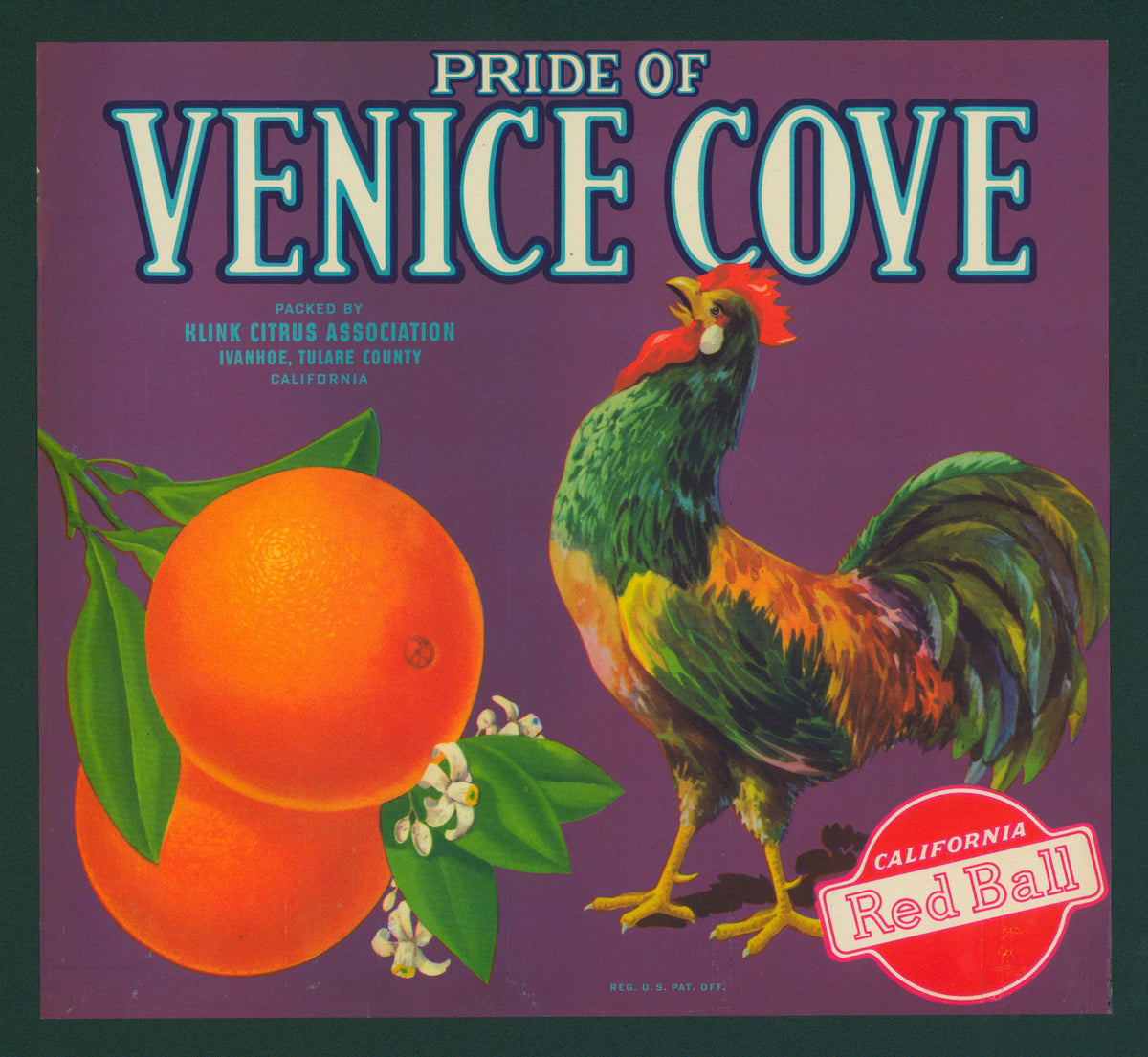 Pride of Venice Cove- Crate Label - Authentic Vintage Antique Print