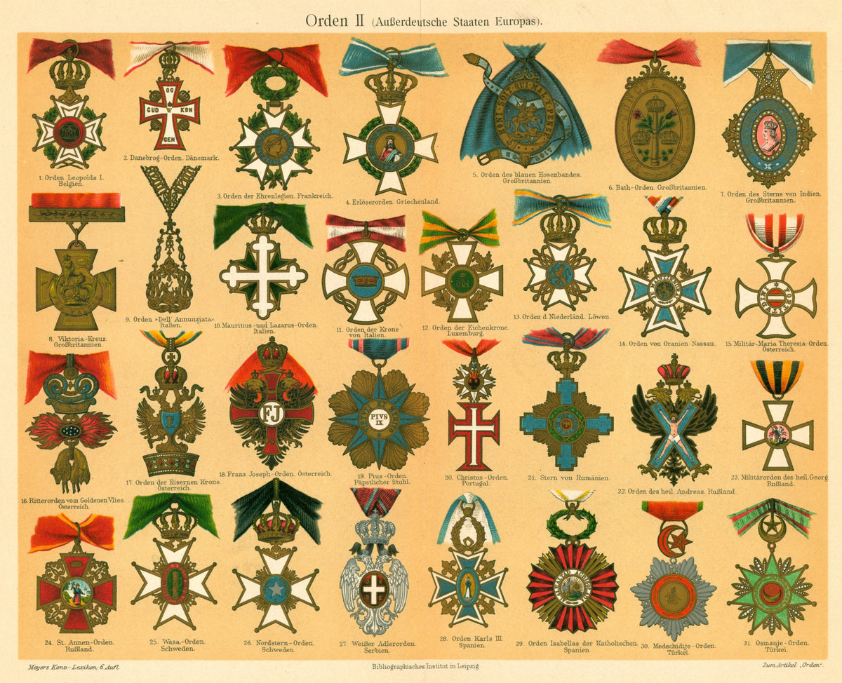 Ancient Orders- Antique Chromolithograph - Authentic Vintage Poster