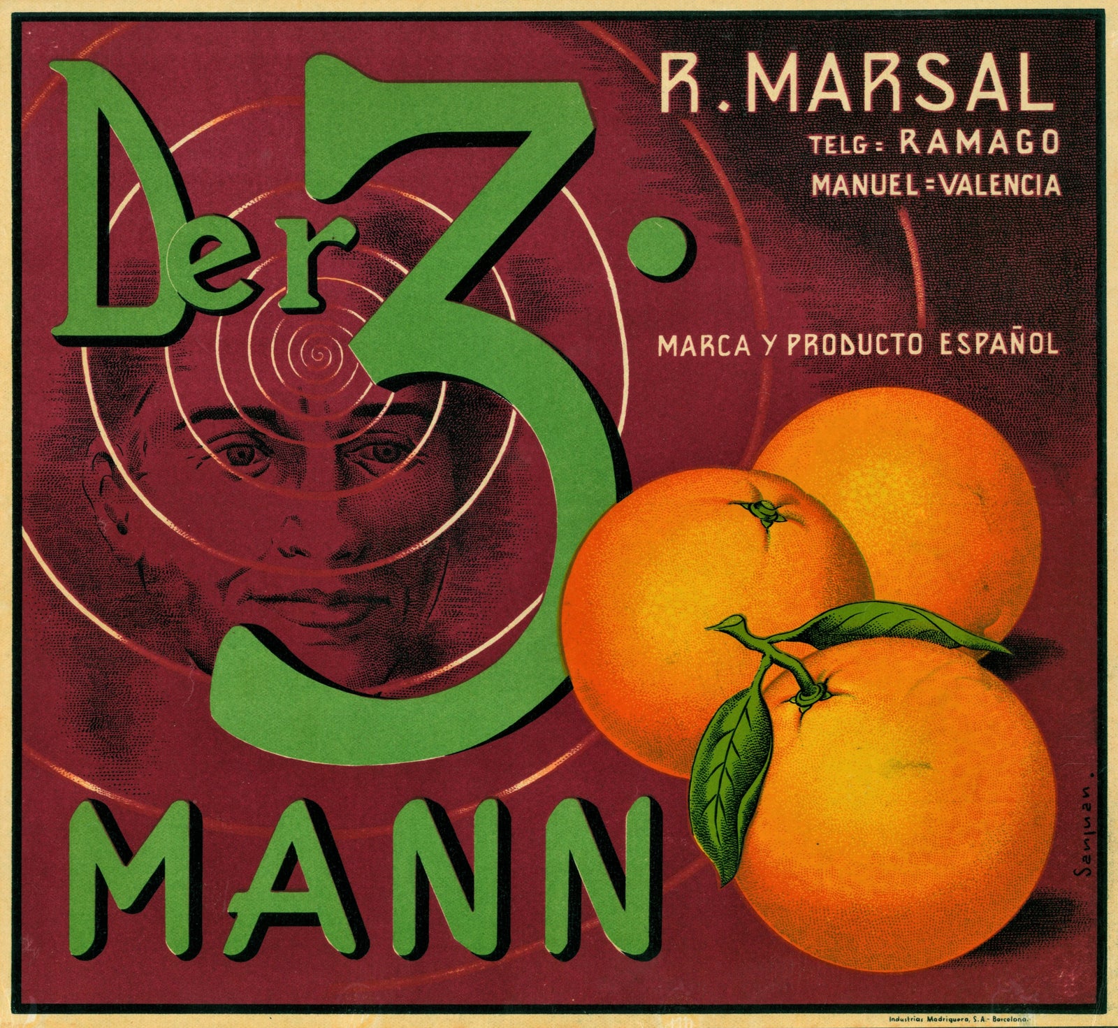 Spanish Crate Label - 1 - Authentic Vintage Antique Print