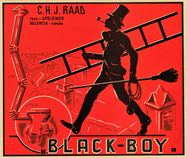 Black Boy- Spanish Crate Label - Authentic Vintage Product Label