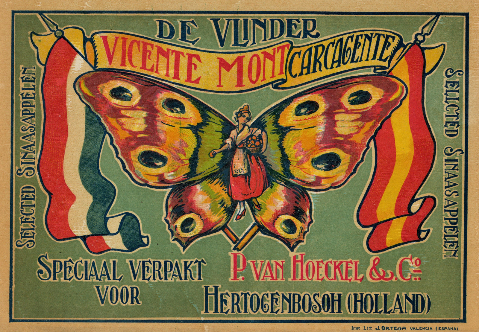 Spanish Crate Label - 6 - Authentic Vintage Antique Print