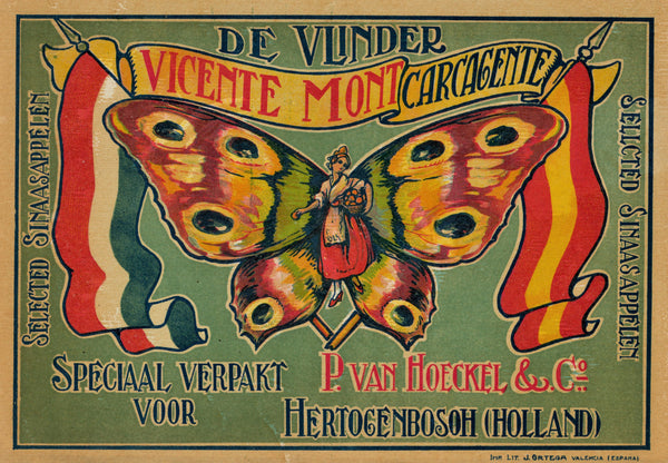 Vicente Monti Apples- Spanish Crate Label - Authentic Vintage Product Label