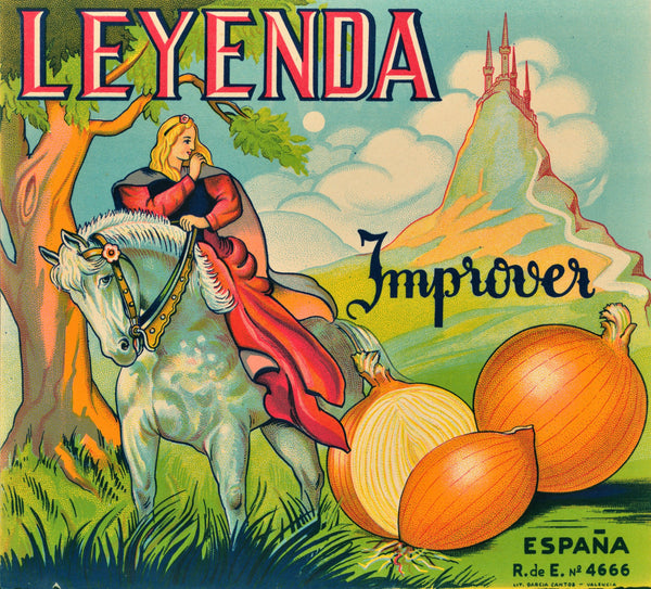 Leyenda Onions- Spanish Crate Label - Authentic Vintage Product Label
