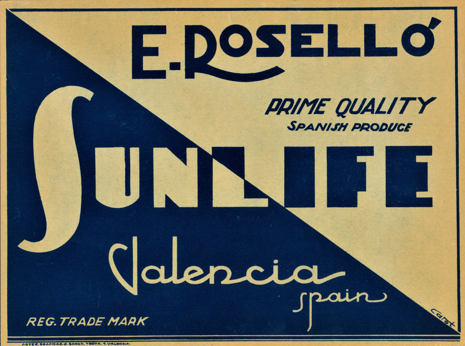 Spanish Crate Label - 15 - Authentic Vintage Antique Print