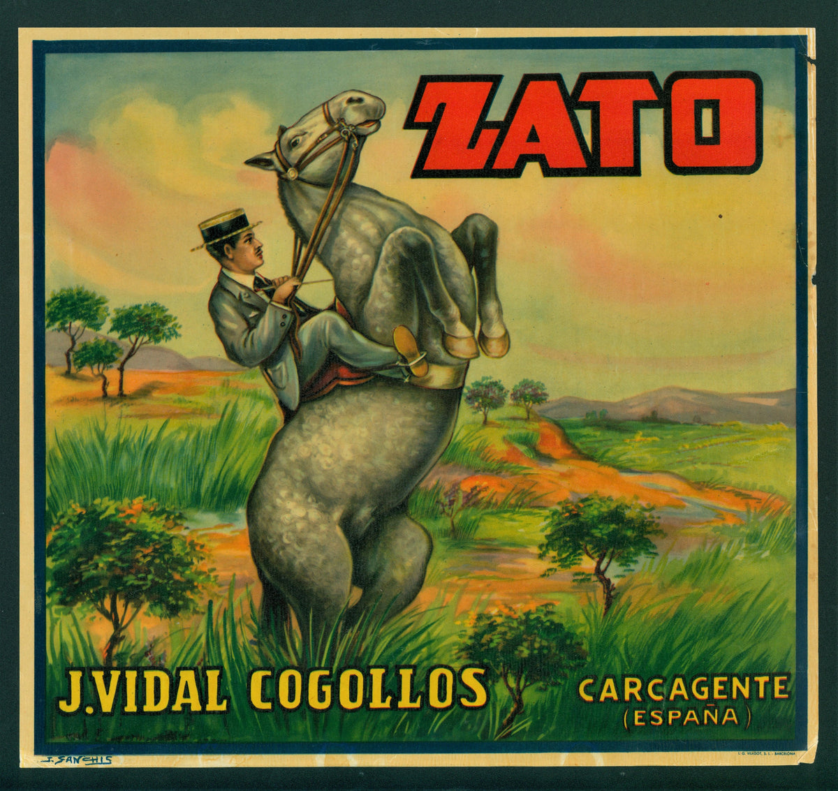 Spanish Crate Label - 16 - Authentic Vintage Antique Print