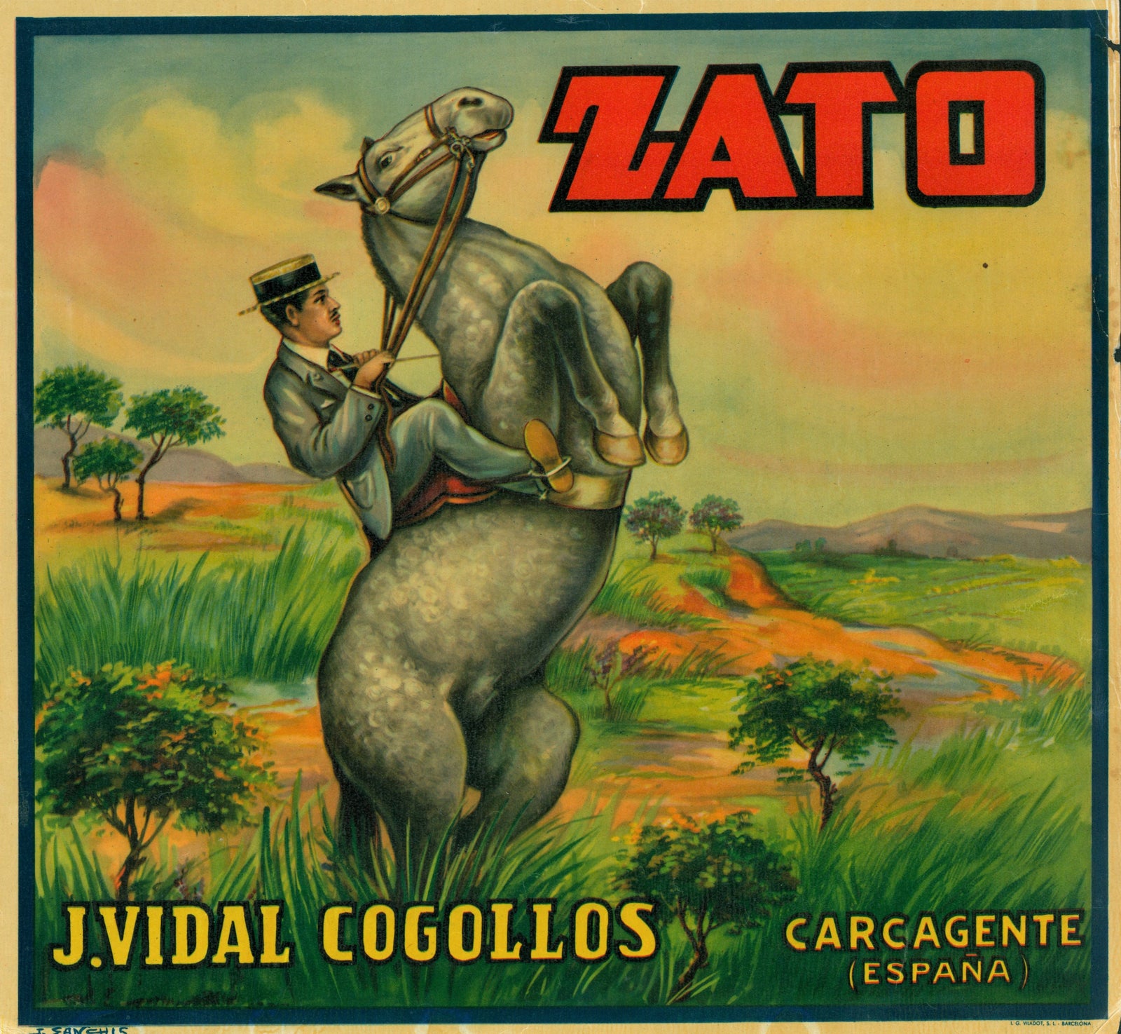 Spanish Crate Label - 16 - Authentic Vintage Antique Print