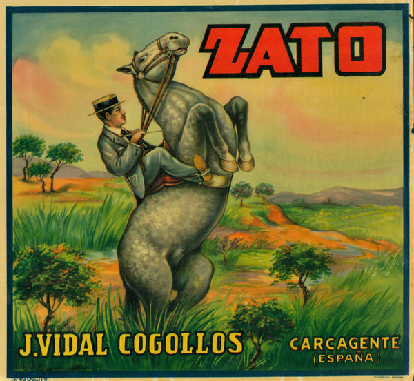 Zato- Spanish Crate Label - Authentic Vintage Product Label