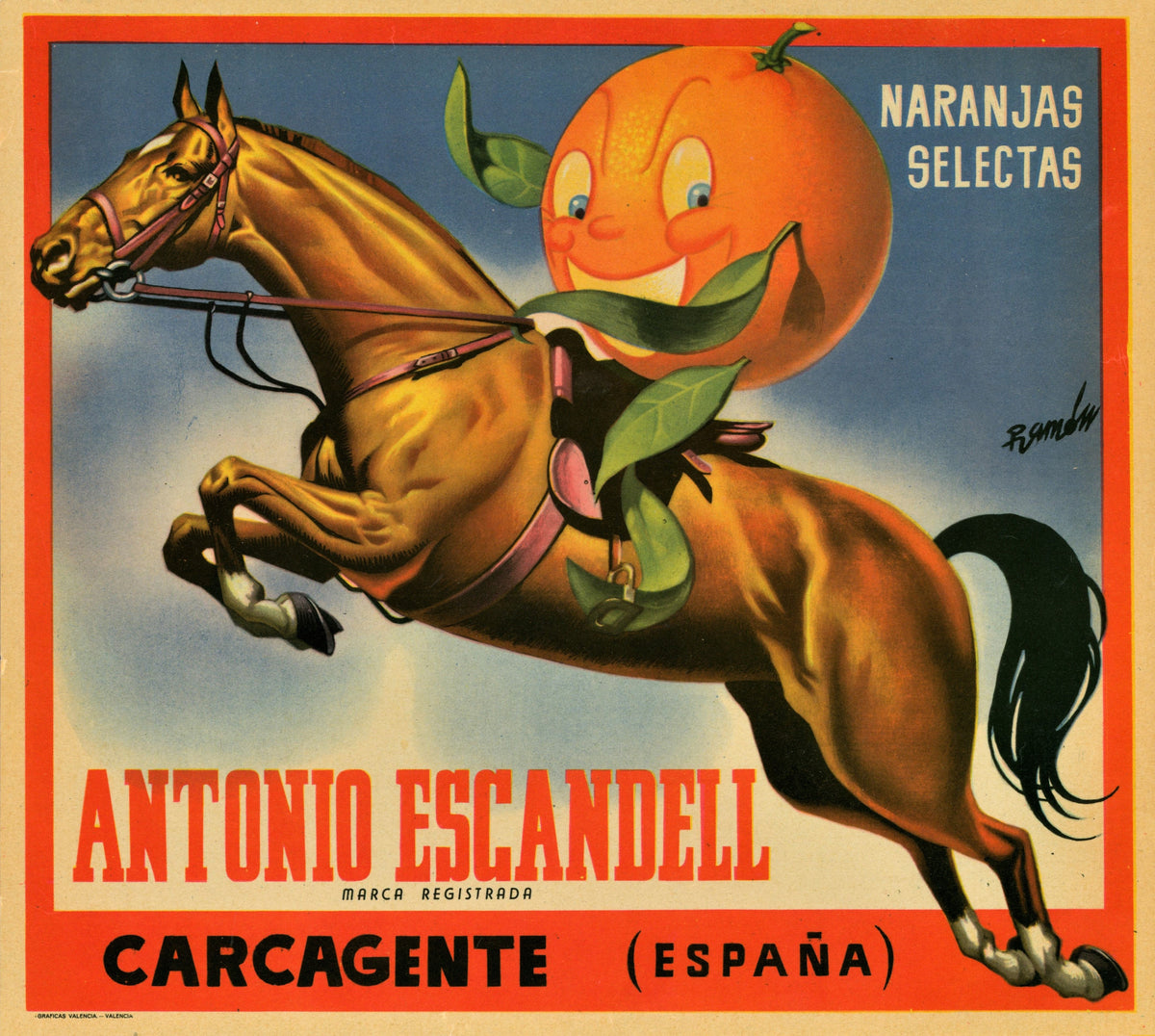 Spanish Crate Label - 19 - Authentic Vintage Antique Print