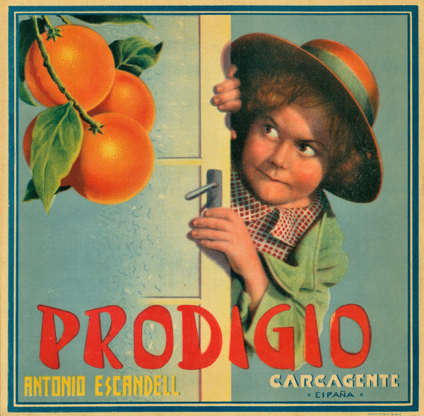 Prodigo Carcagente- Spanish Crate Label - Authentic Vintage Product Label