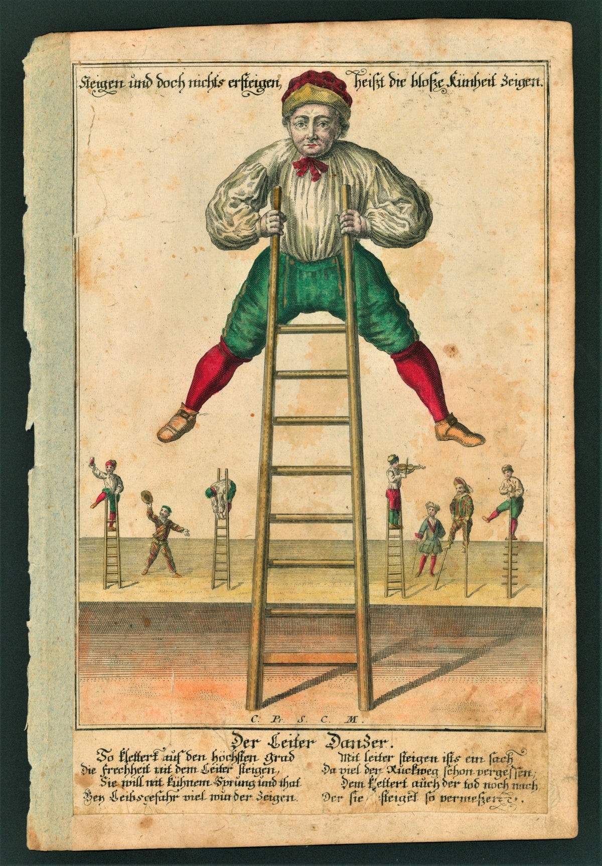 Stilts by Martin Engelbrecht - Authentic Vintage Antique Print