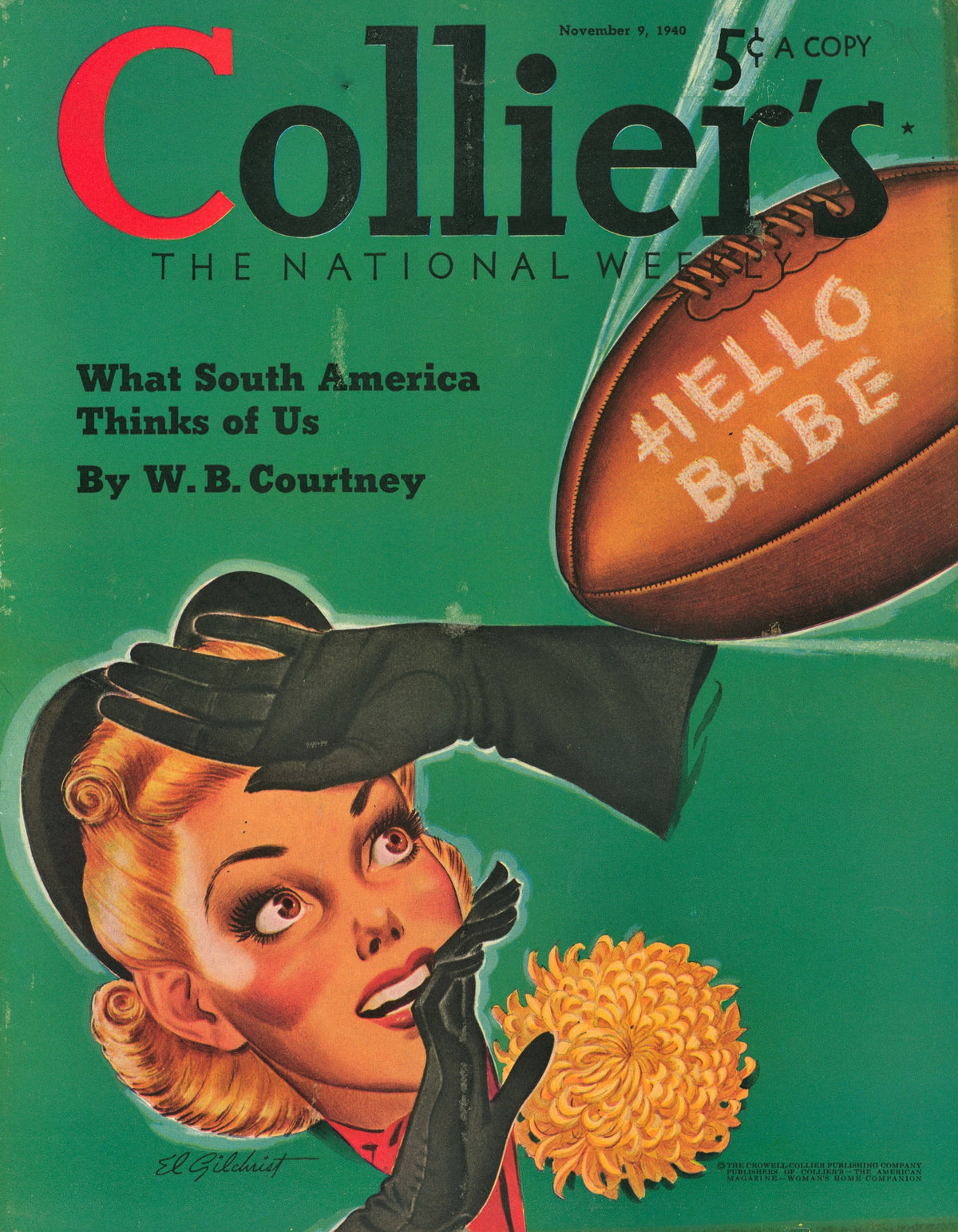 Hello Babe- Collier&#39;s Weekly - Authentic Vintage Antique Print