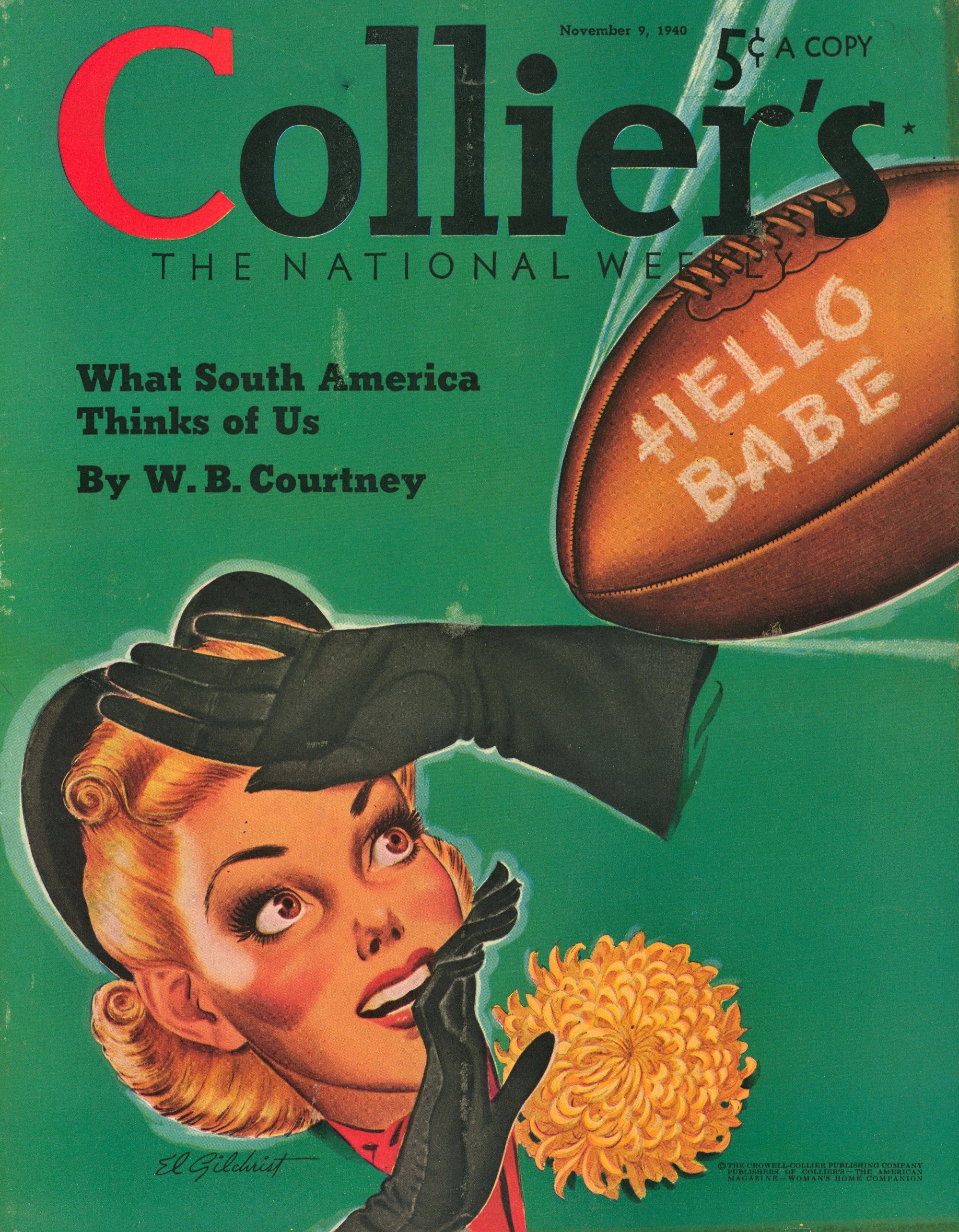 Hello Babe- Collier's Weekly - Authentic Vintage Antique Print