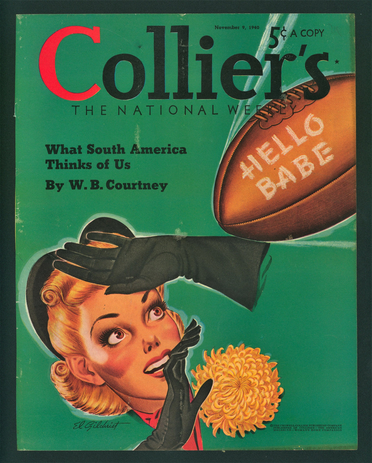 Hello Babe- Collier&#39;s Weekly - Authentic Vintage Antique Print