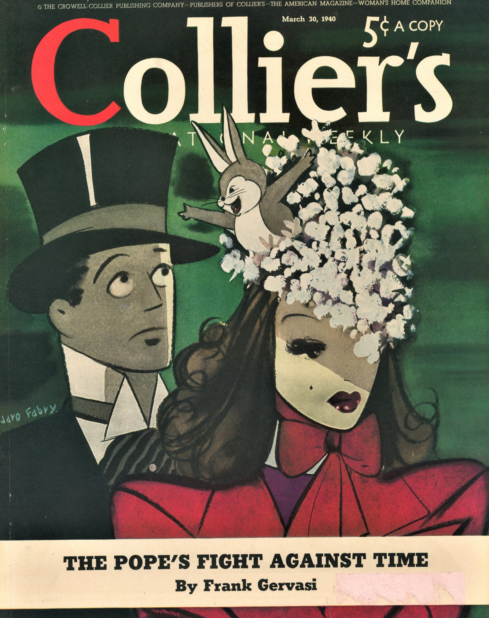 The Pope's Fight Against Time- Collier's Weekly - Authentic Vintage Antique Print