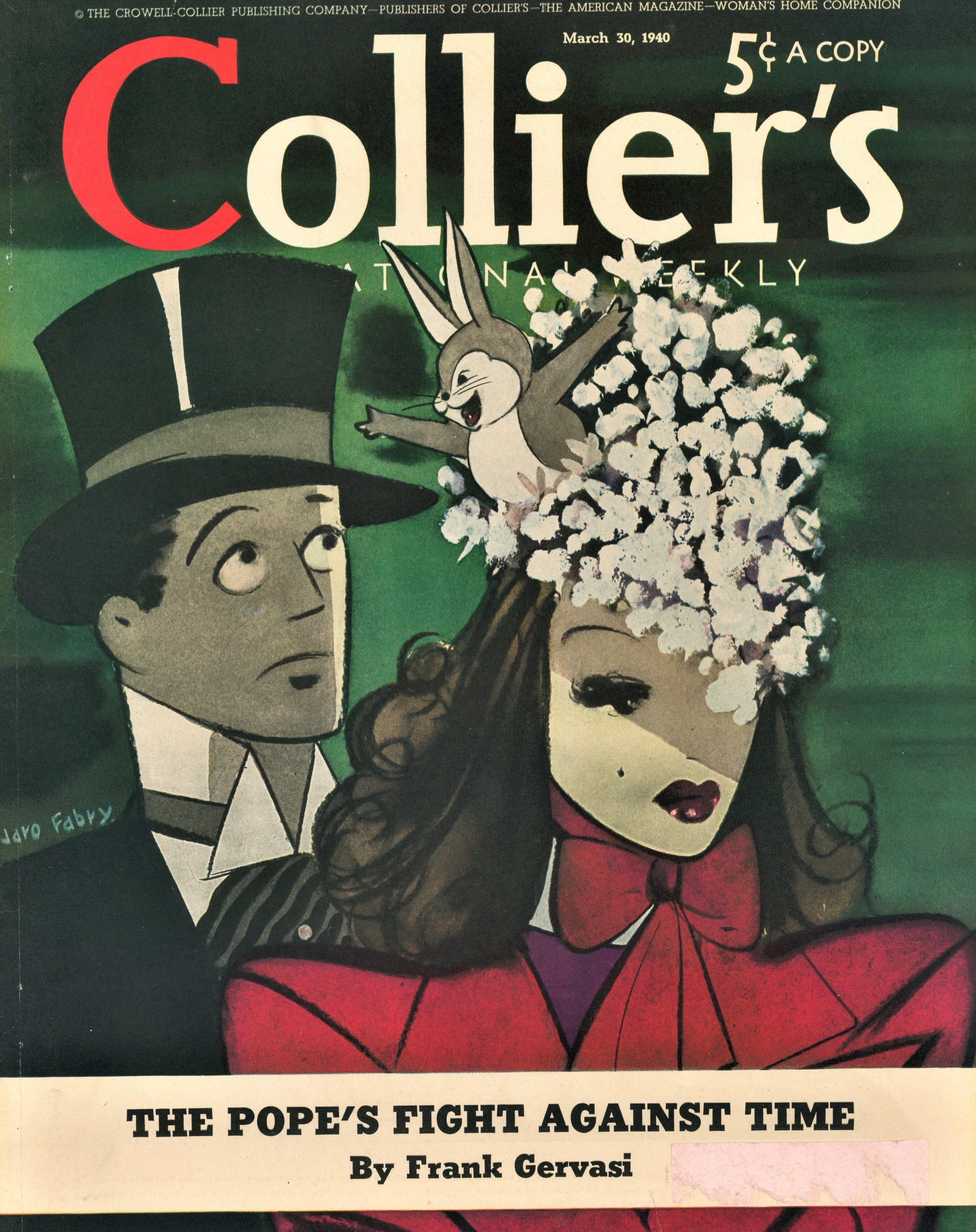 The Pope's Fight Against Time- Collier's Weekly - Authentic Vintage Antique Print