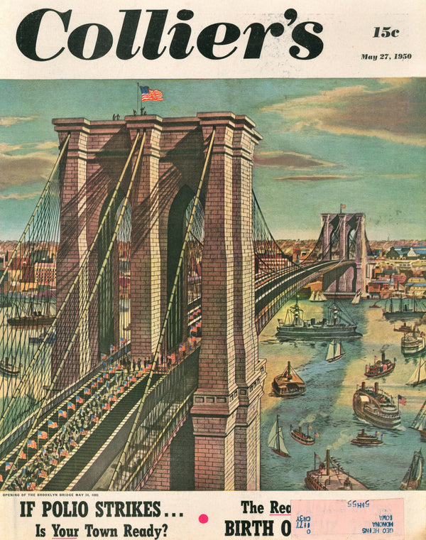 Brooklyn Bridge- Collier's Weekly - Authentic Vintage Cover Art