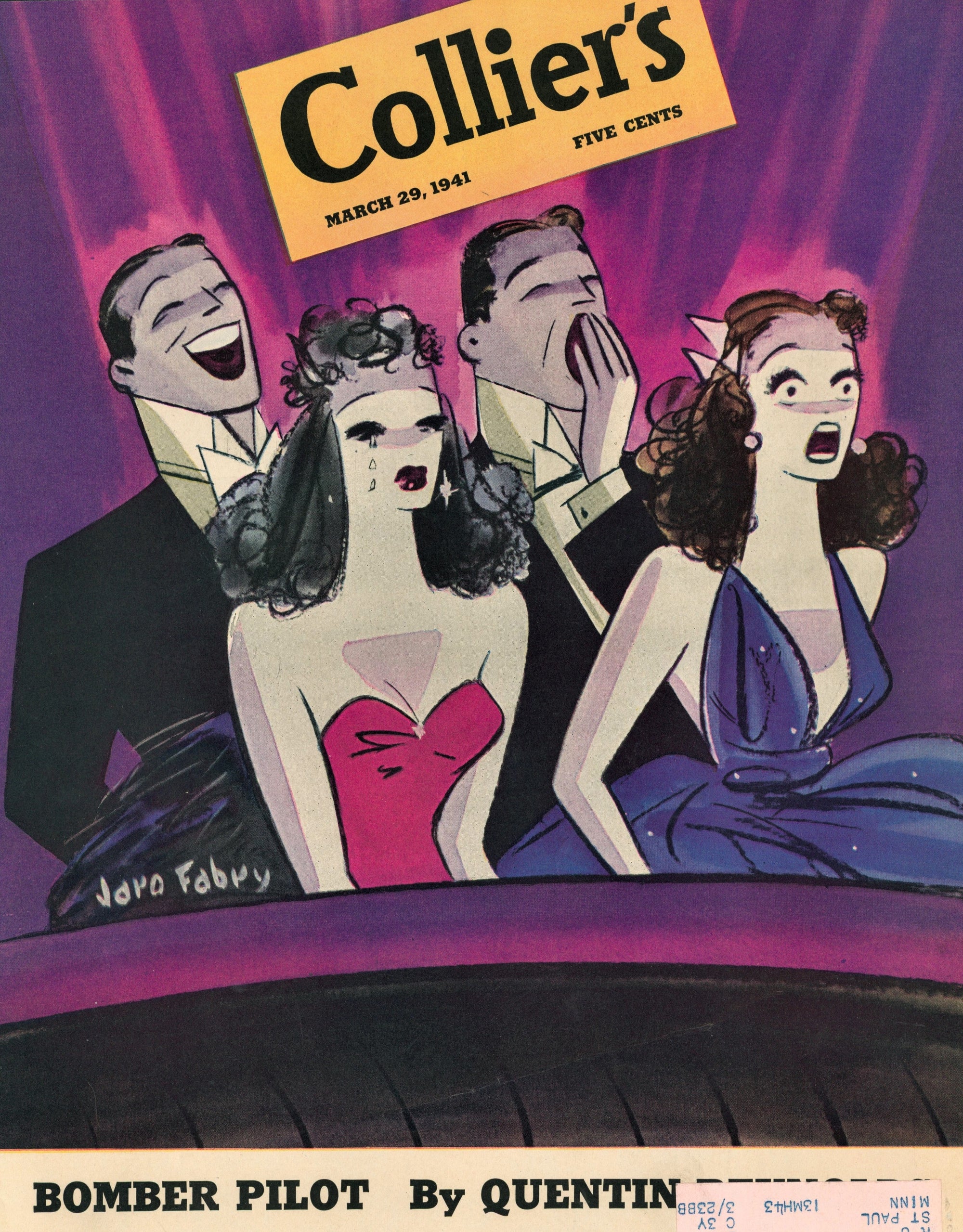 Bomber Pilot- Collier's Weekly - Authentic Vintage Antique Print