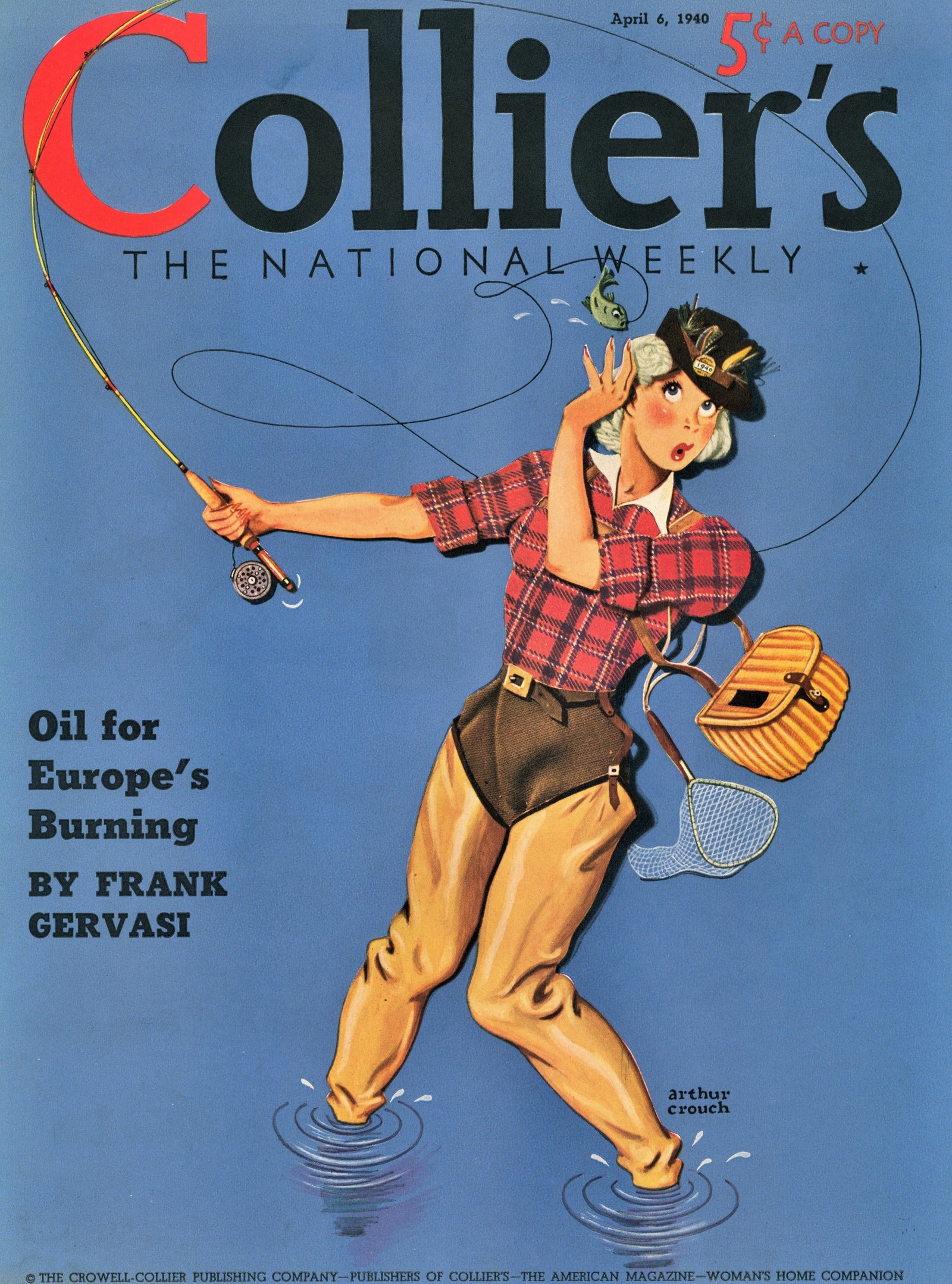 Fisherman- Collier's Weekly - Authentic Vintage Antique Print