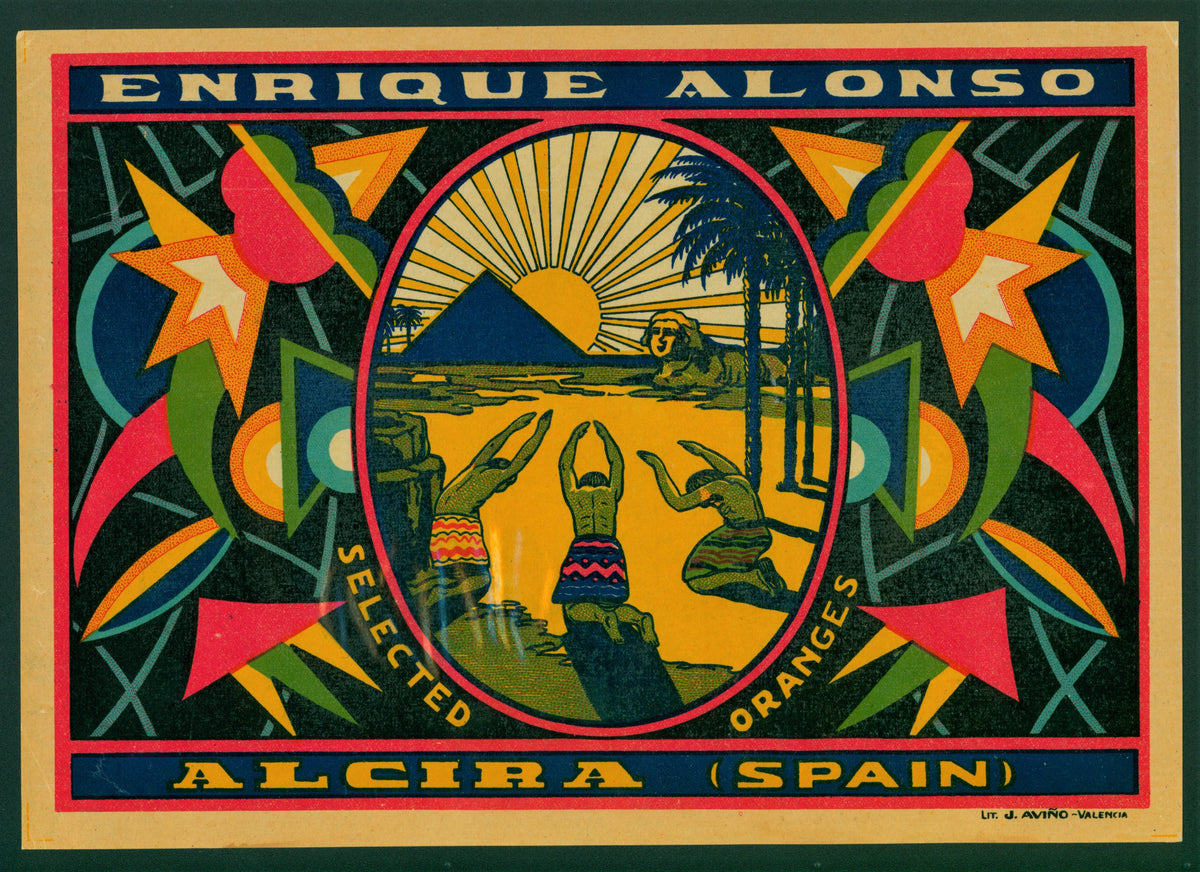 Enrique Alonso- Spanish Crate Label - Authentic Vintage Antique Print