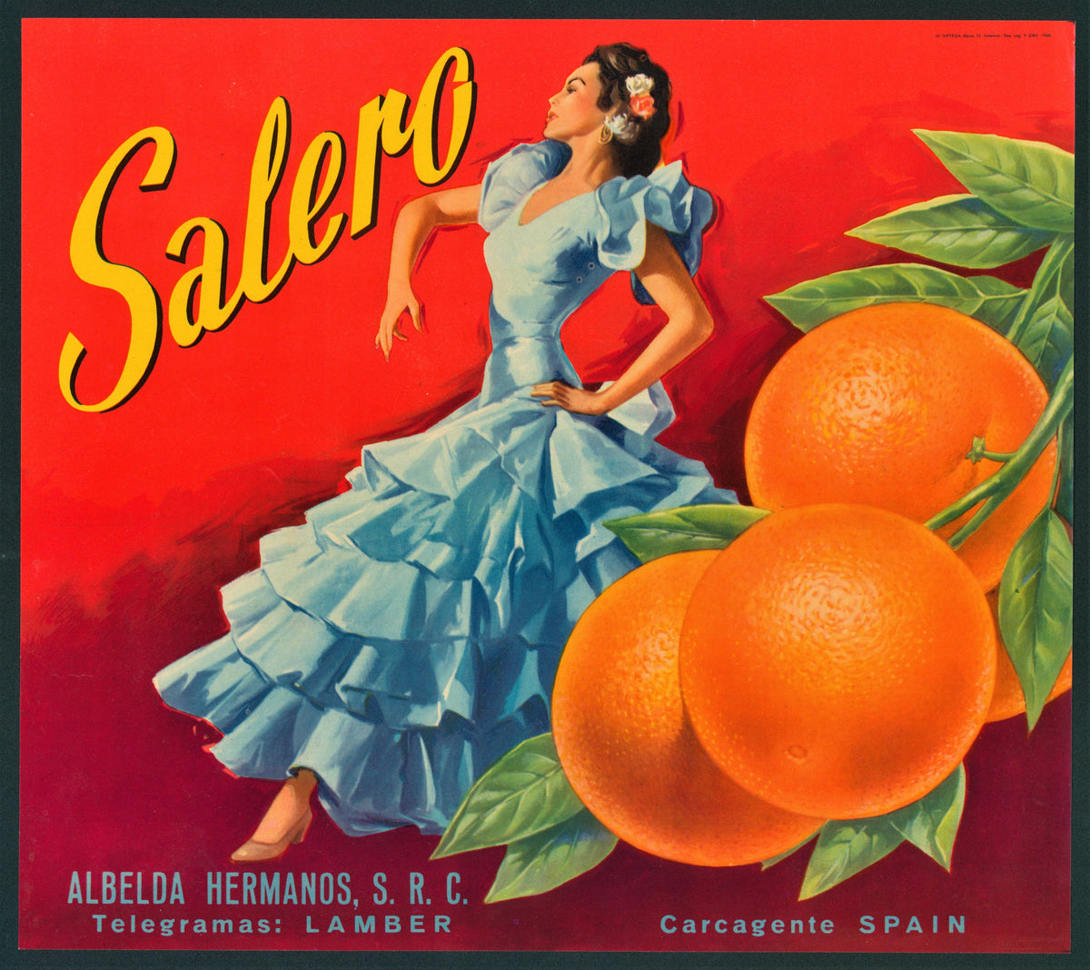 Salerno- Spanish Crate Label - Authentic Vintage Antique Print