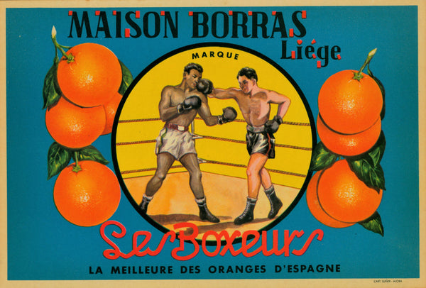 Maison Borras Boxers- Spanish Crate Label - Authentic Vintage Product Label