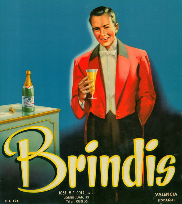 Brindis- Spanish Crate Label - Authentic Vintage Product Label