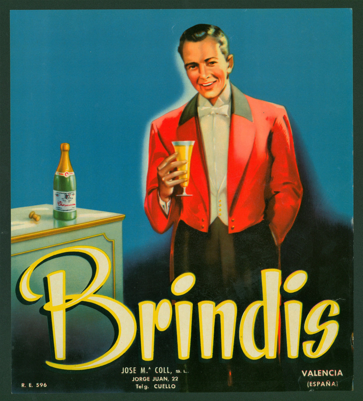 Brindis- Spanish Crate Label - Authentic Vintage Antique Print