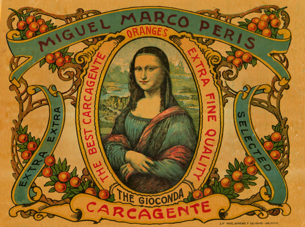 Mona Lisa- Spanish Crate Label - Authentic Vintage Product Label