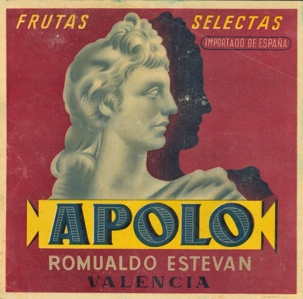 Apolo- Spanish Crate Label - Authentic Vintage Product Label