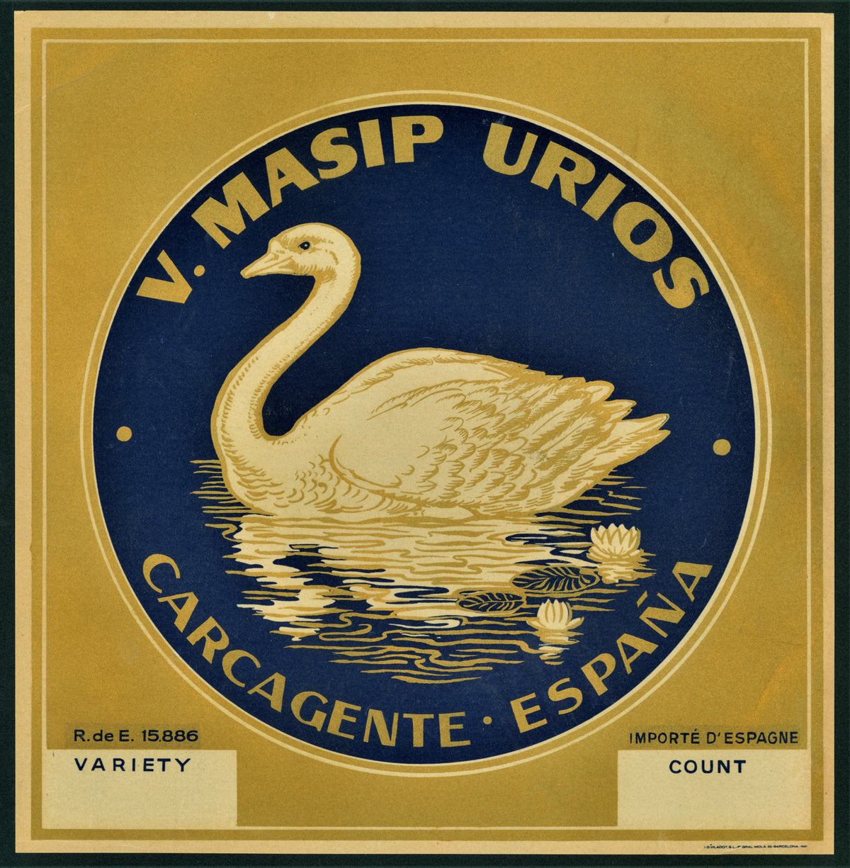 Spanish Crate Label 1-6 - Authentic Vintage Antique Print