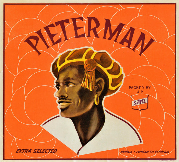 Pieterman- Spanish Crate Label - Authentic Vintage Product Label