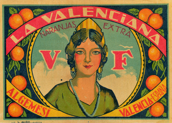 La Valencia- Spanish Crate Label - Authentic Vintage Product Label