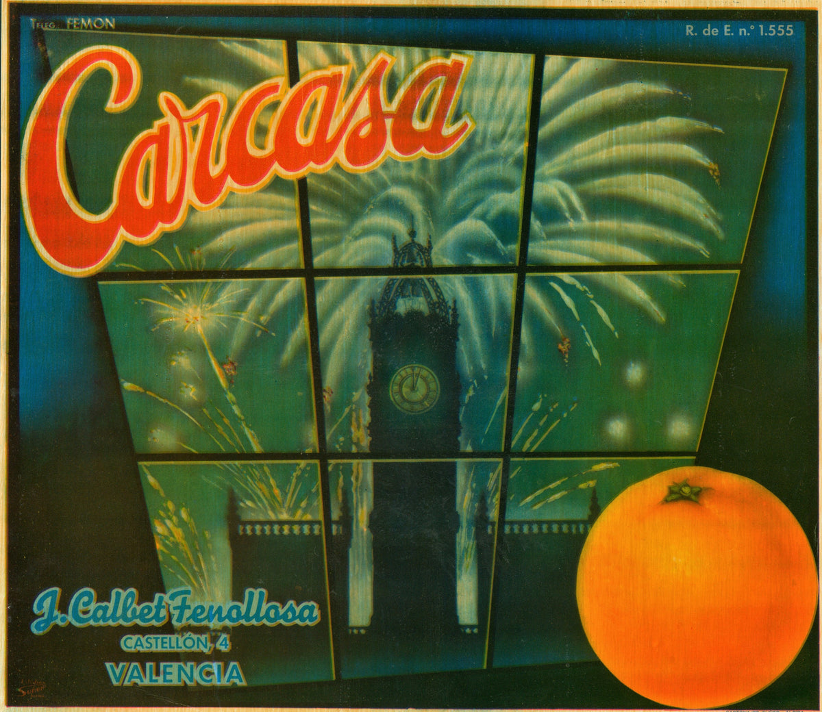 Spanish Crate Label 1-13 - Authentic Vintage Antique Print