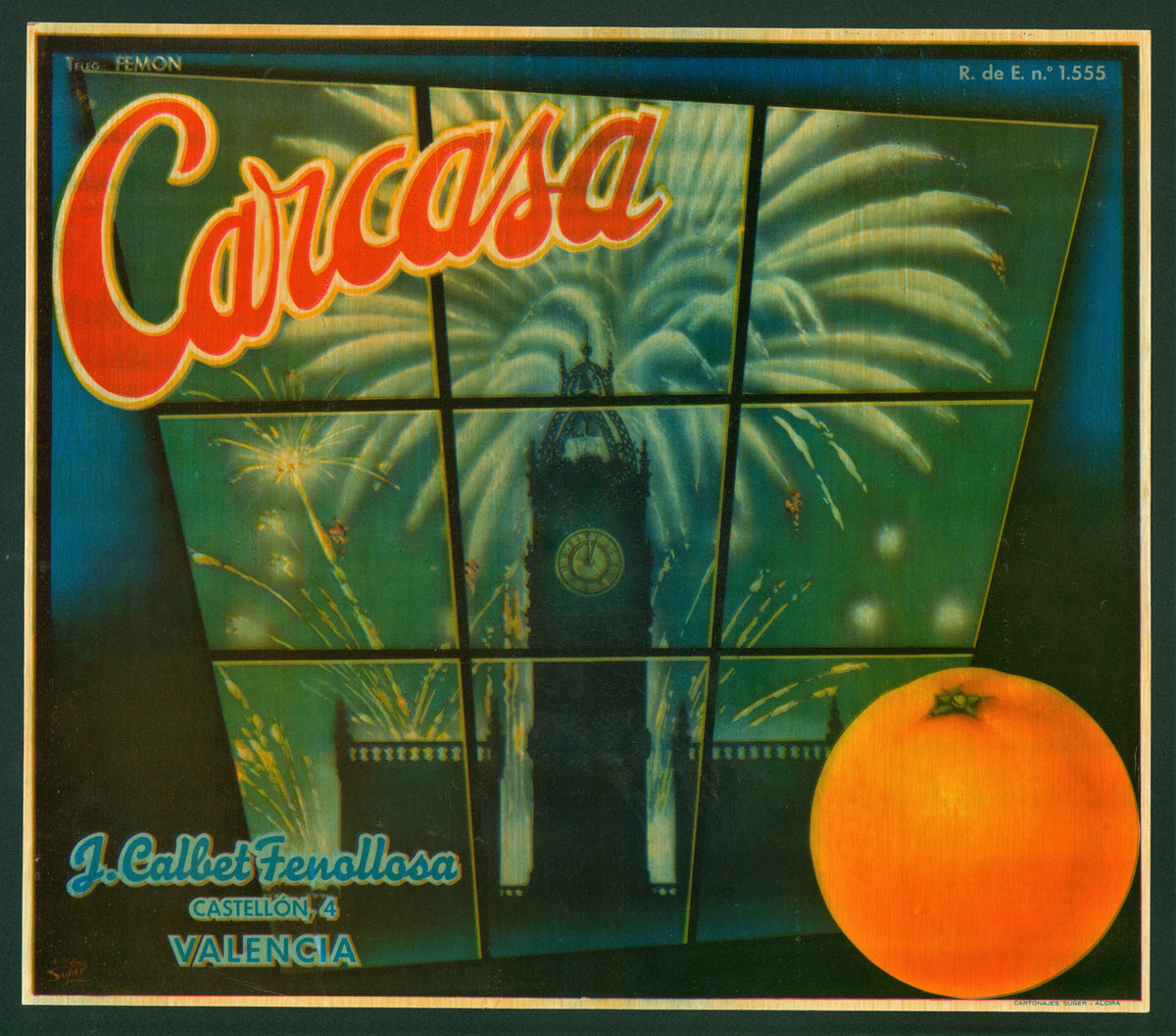 Spanish Crate Label 1-13 - Authentic Vintage Antique Print