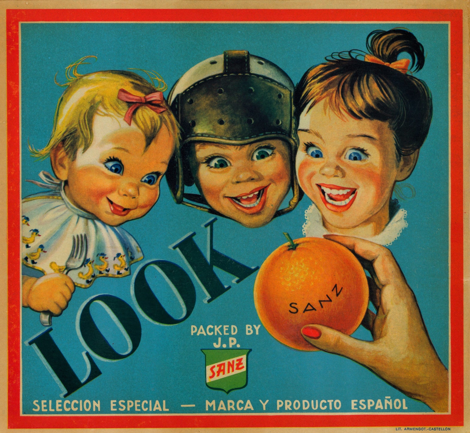 Spanish Crate Label 1-23 - Authentic Vintage Antique Print